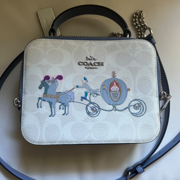 Disney by Coach Cinderella Leather Crossbody Bag Purse with extra strap - Picture 1 of 6